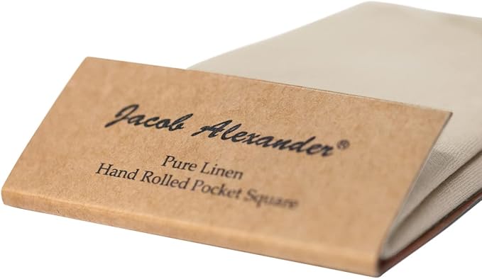 Jacob Alexander Linen Handrolled 15" x 15" Pocket Square Hanky