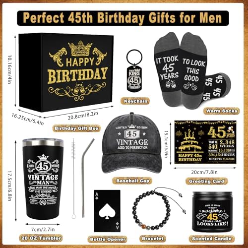 45th Birthday Gifts for Men Tumbler Set, Unique Gift for 45 Year Old Man - Image 2