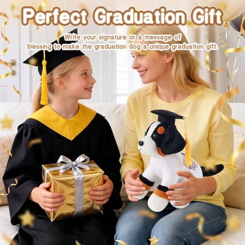 Blank Bernese Mountain Dog with Graduation Cap Toys Autograph Stuffed Dog Class of 2026 Graduated Plush Stuffed Teddy Animal Dog for Graduation Day Gift(Bernese Mountain Dog) - Image 5