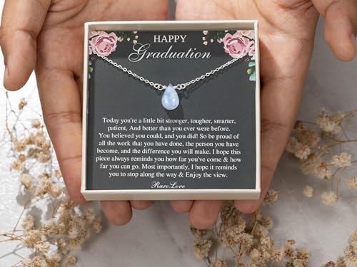 RareLove 2026 College Graduation Gifts Sterling Silver Moonstone Necklace for Women - Image 4