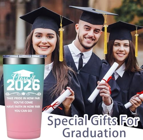 Grifarny Graduation Gifts Her, Girls 2026 - College, High School, Middle School Graduation Gifts for Women - Class of 2026 Graduate Tumbler Mug 20 oz - Image 4