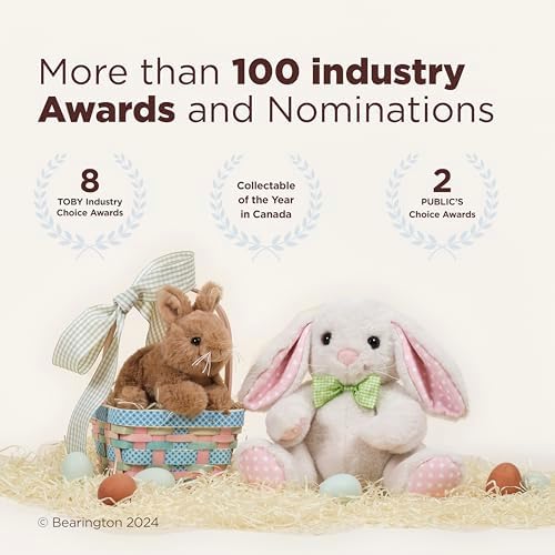 Bearington Collection Baby Lil’ Bunny, 5.5 Inch Pink Soft Stuffed Easter Bunny Rattle, Baby Easter Gifts - Image 4