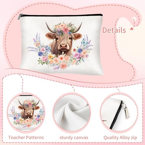 CRASHOT Highland Cow Gifts for Women, Highland Cow Gift, Includes 20 oz Tumbler Cosmetic & Keychain, Birthday Thanksgiving Christmas Surprise for Girls Sister Daughter Best Friends - Image 5