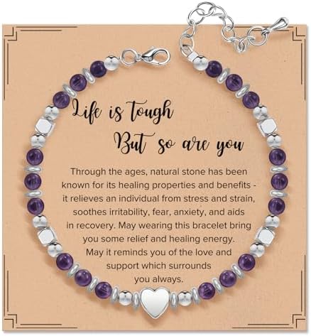 Inspirational Gifts Bracelets for Women, Healing Natural Stone Bracelets by ZOKCC