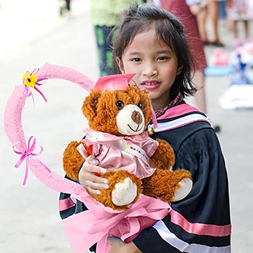 Foilswirl Graduation Bear 2026 with Gown Cap Tassel 9” Pink Graduation Stuffed Animal Plush Bear Toy for Class of 2026 Prek Preschool Kindergarten High School College Graduate Gift - Image 6