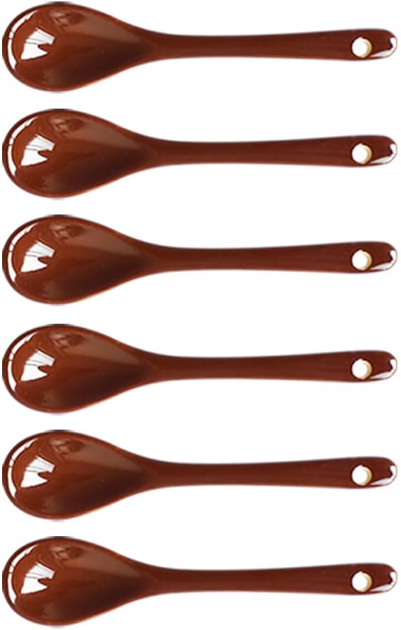 Coffee 6 pcs Porcelain Egg Spoons Ceramic Spoons 4.7 inch Coffee Dessert Yogurt Tea Milky Tea