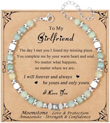 Gifts for Women Moonstone Bracelet, Amazonite Imperial Jasper Bracelets by Joycuff