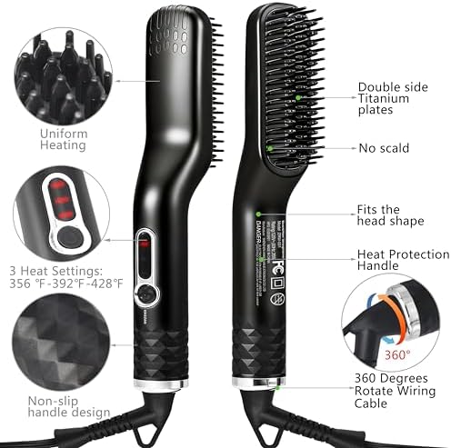Beard Straightener for Men,w/Dual Action Hair Comb for All Beard Types - Image 7