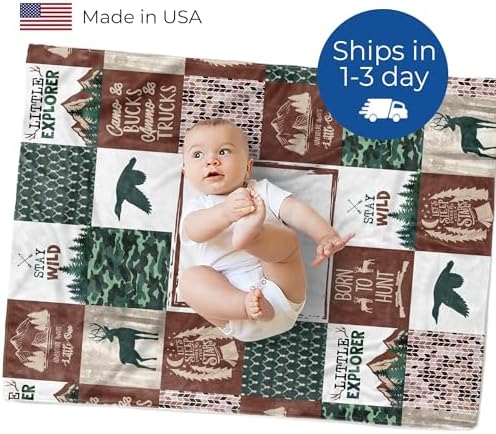 MDPrints Duck Hunting Blanket for Boyss, Customized Hunting for Boys, Personalized Baby Blankets for Boys with Name - Image 2