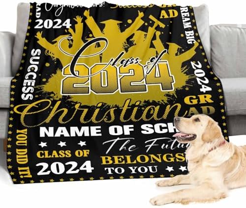 Class of 2024 Gifts Customized Gifts for Men Costume Blanket Blanket Customized Personalized Blankets Customized Blanket Graduation Gift for Him, Graduation Gift for Him, 80x70inch - Image 4