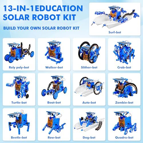 STEM 13-in-1 Education Solar Power Robots Toys for Boys Age 8+ , Educational Toy DIY Science Kits for Kids, Building Experiment Robotics Set Birthday Gifts for 8+ years old boys and girls . - Image 3