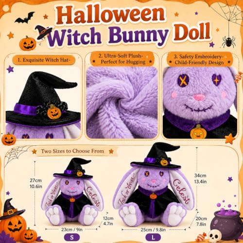 Personalized Bunny Halloween Stuffed Animal,Custom Plush Rabbit with Name - Image 3