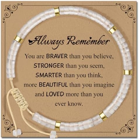 Inspirational Christmas Bracelet Gifts for Women: Healing Natural Stone Bracelet - Thinking of You Get Well Soon Birthday Gifts for Friend Sister Bestie BFF by ZOKCC