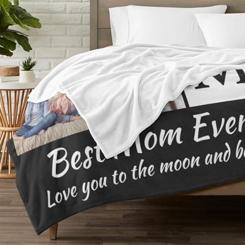 inkArts Custom Mom Blanket with 6 Photos Personalized Blanket with Pictures Customized Throw Gifts for Mom Grandma Photo Throw Blanket for Birthday Mother's Day - Image 7