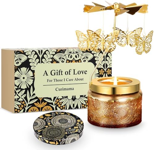 Curimama Rotating Butterfly Scented Candle Gift for Women Mom by Curimama