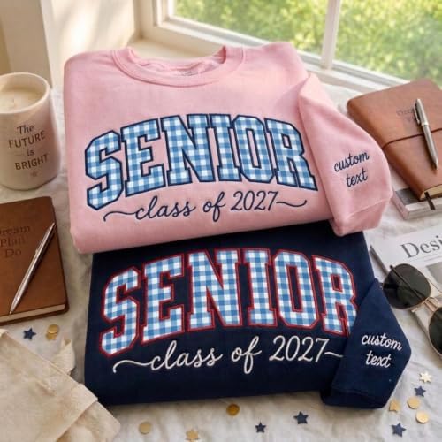 Chillever Personalized Embroidered Senior Sweatshirt, Custom Class of 2027 Sweater, Retro Graduation Gift for High School - Image 4