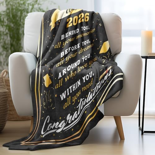 Graduation Gifts 2026 Throw Blanket 60" x 50", Graduation Gifts for Her/Him/Girls/Boys, Class of 2026 Graduation Gift, High School/College/Masters Degree/PHD Graduation Gifts for Women/Men Graduate - Image 5