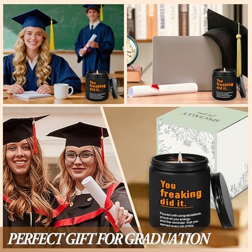 2026 Graduation Gifts for Her Him, Congratulations Grad Decoration for Women Men, Graduate Presents for College High School Masters Degree PHD Nurse, 7oz Funny Lavender Scented Candle, Style-J - Image 5