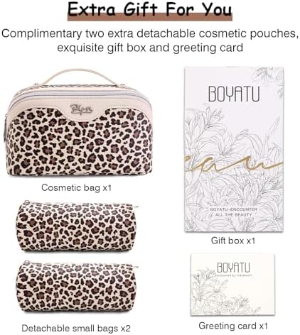 BOYATU Travel Makeup Bag Organizer: 3 Pcs Leopard Cometic Bag Set for Women - Image 5