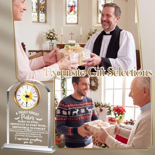 Landical Pastor Appreciation Gift for Men Acrylic Clock Pastor Christian - Image 5