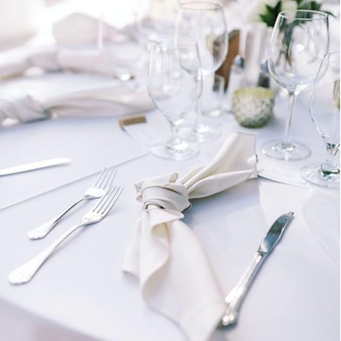 10 Pack White Table Cloth Rectangle Table 60 x 102 Inch Tablecloths for 6 Foot Rectangle Tables. Stain and Winkle Resistant Polyester Washable White TableCloths for Parties Wedding Dining