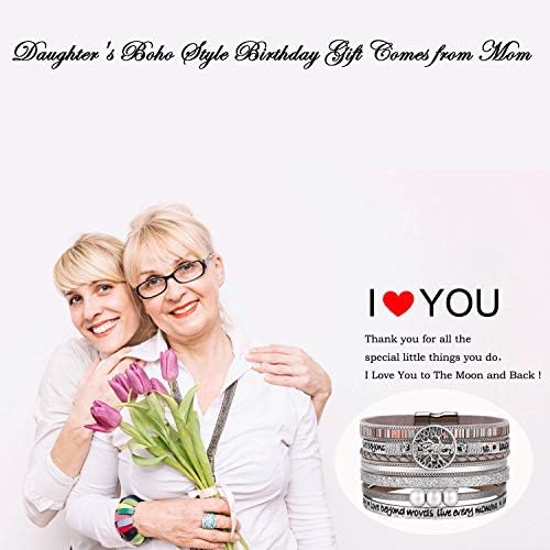 Desimtion Leather Wrap Bracelets for Women, Hidden Inspirational Message - Image 5