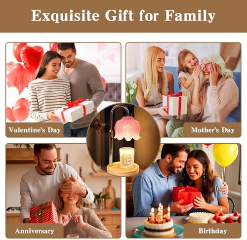 GEEZO Fragrance Candle Warmer Lamp，Electric Candle Warmer with Timer & Dimmer，Mom Christmas Birthday Gifts for Women, House Warming Gifts New Home Bedroom Decor - Image 5