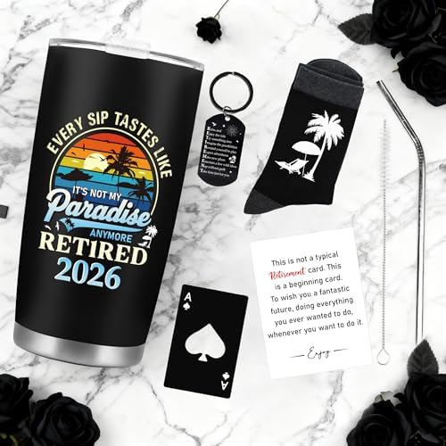 CRASHOT Retirement Gifts for Men 2026, Funny 5 Pcs Legend Farewell Gift Set, Goodbye Going Away Present for Coworker, Dad, Boss, Friends, Includes Tumbler/Card/Keychain/Sock/Bottle Opener - Image 6