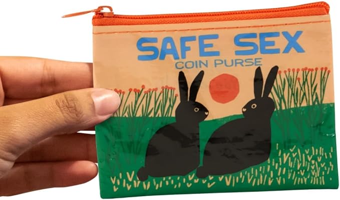 Blue Q Coin Purse – Cute Coin Pouch for Men and Women, Small Wallet Keychain Organizer, Zipper Bag for Coins, Gift Cards & Earbuds, Mini Card Holder, Compact Zip Wallet, 3"h x 4"w