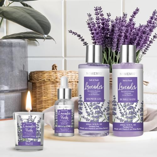 Mother's Day Gift, Spa Gift Basket for Women, 8pcs Lavender Spa Kit Set with Body Wash, Bubble Bath, Scrub, Bath & Beauty Skin Care Gift Sets, Christmas Gifts Set for Women, Her, Mom - Image 4