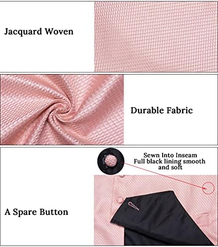 DiBanGu Mens Vest and Tie Set Formal Paisley Waistcoat and Necktie Pocket Square Cufflinks Silk Suit Vest for Tuxedo Wedding - Image 6