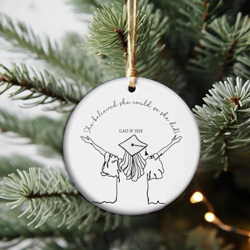 She Believed She Could So She Did Keepsake Gift, Empowering Graduation Ornament for Her, Meaningful Personal Achievement Memorial for Daughter or Bestie - Image 3