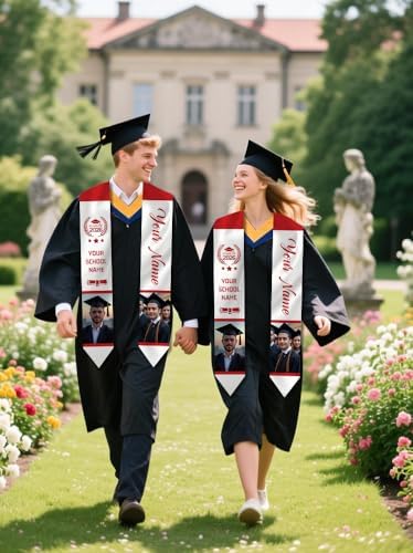 Dicodes Custom Graduation Stole Class of 2026 Personalized Graduation Sash Graduation Gift and Keepsake with Photo Text - Image 6
