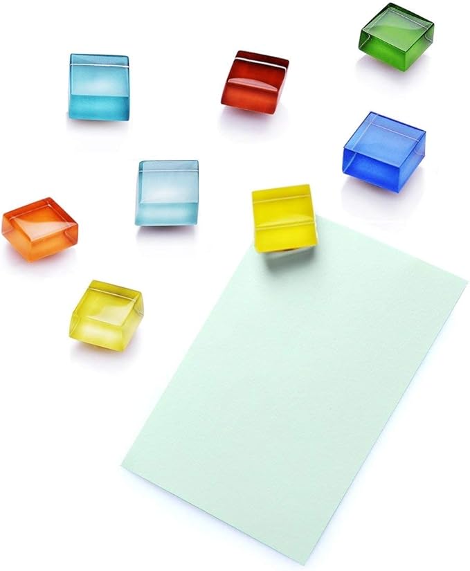 Mymazn 48 Refrigerator Magnets Cute Fridge Magnets for Whiteboard, Locker | Colorful Magnets Glass Decorative Magnets for Office Kitchen (24 x 2)
