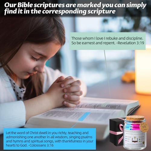 WMWXNNT Bible Verse Jar, Christian Gifts for Women, Men, Birthday & Graduation Gifts, Inspirational Gift for Mom, Teens, Friends, Prayer Jar with a 48-inch Ribbon Bow - Image 5