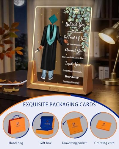 Personalized Name Graduation Gifts Custom Night Light LED Table Lamp Portrait Creator for Him 2026 University High School Keepsake(Boy C) - Image 4