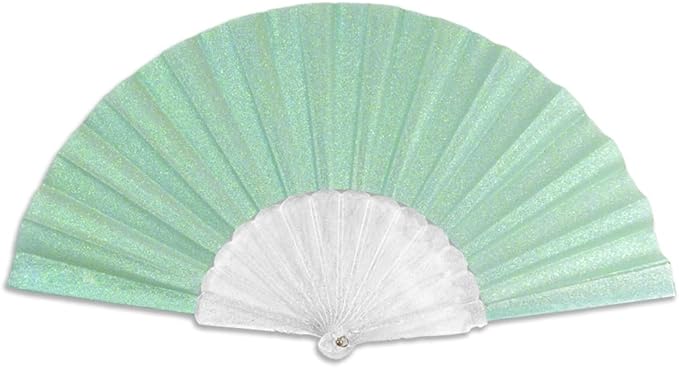 Flags Importer Glitter Fairy Blue Small Hand Fan (Clear Handle)