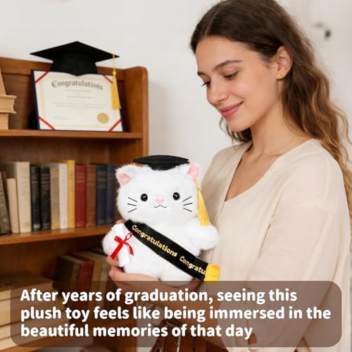 Graduation Decorations 2026 Cat Plush，9.45 Inch Class of 2026 Graduation Plush Cat Stuffed Animal,Cute Graduation Gifts for Kindergarten, High School, and College Graduates (cat) - Image 6