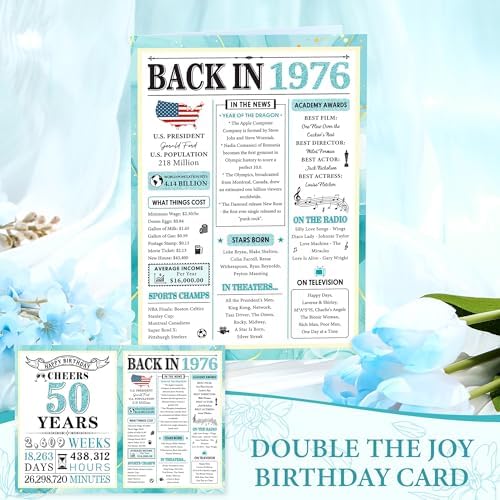 50th Birthday Gifts for Her 50 Year Old Gifts for Women Turning 50 and Fabulous Gift Ideas for Woman Cool 1976 Birthday Gift for Woman Happy 50th Bday Decorations Basket for Mom Daughter with Tumbler - Image 4