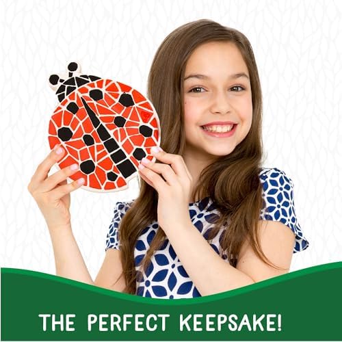 Creative Roots Mosaic Ladybug Stone, Includes 7-Inch Ceramic Stepping Stone & 6 Vibrant Paints, DIY Garden Stepping Stone Kit for Kids Ages 6+ - Image 3