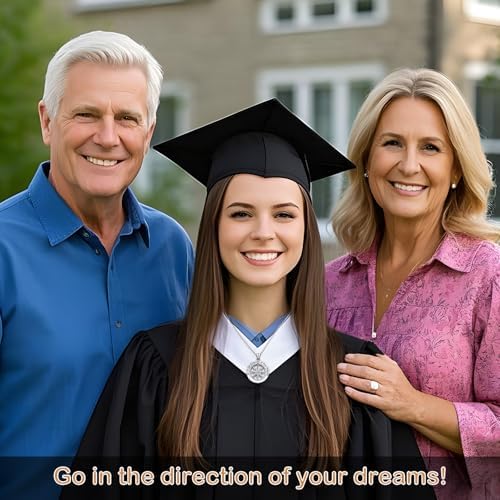 FAFY 2026 Graduation Gifts-925 Sterling Silver Graduation Compass Necklace High School College Graduation Gifts for Her Women Class of 2026 Graduation Gifts for Granddaughter Daughter - Image 5