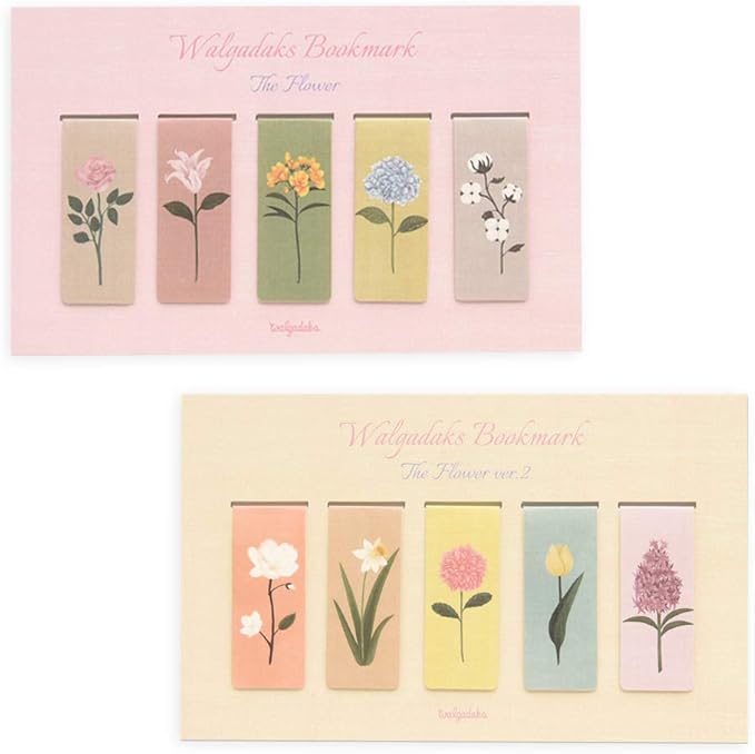 Monolike Magnetic Bookmarks The Flower ver.1 + ver.2, 10 Pieces