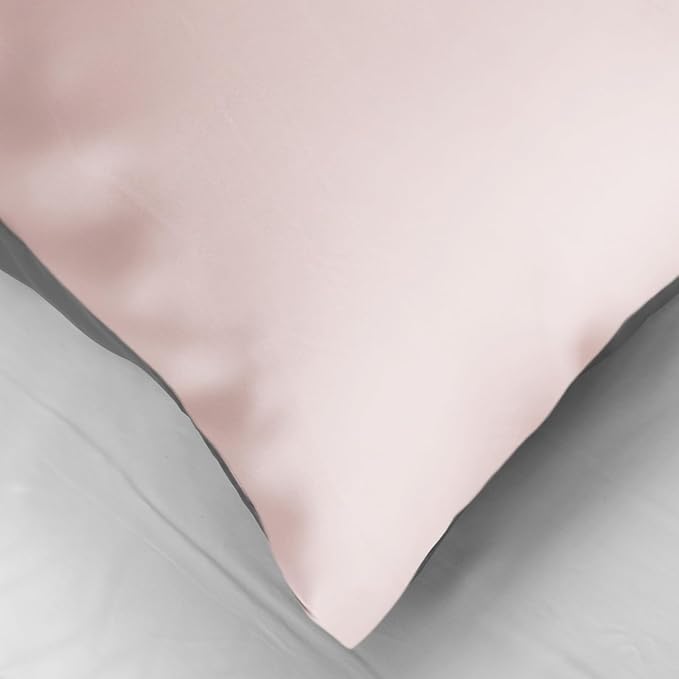 Mulberry Silk Pillowcase for Hair and Skin, Luxury Double Sided Pure Silk Pillowcase, 29x19 Inches, 1Pc (Pink)