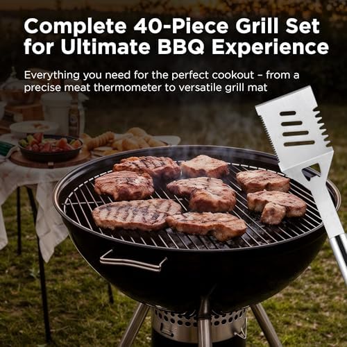 Kaluns BBQ Accessories, Complete Grill Set Grilling Gifts, 40 Pcs Premium Heavy Duty Stainless Steel Barbecue Grill Accessories for Outdoor Grill, Gifts for Dad - Image 6