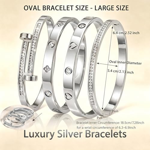 Camhanno Gold Bangle Bracelets for Women, 18K Gold Plated Stainless Steel Stackable Bangles, Non-Tarnish Trendy Jewelry, Ideal Gift for Birthday Anniversary - Image 5