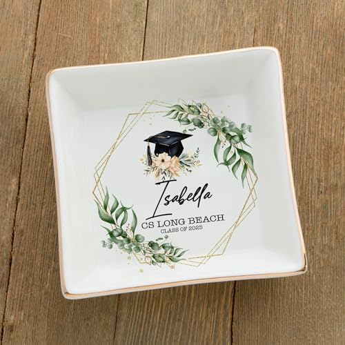 Sweetee Personalized Jewelry Dish For Her 2025 College Graduation Gifts With Name Rope Hair Bow Size - Image 4
