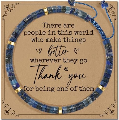 Inspirational Christmas Bracelet Gifts for Women: Healing Natural Stone Bracelet - Thinking of You Get Well Soon Birthday Gifts for Friend Sister Bestie BFF by ZOKCC