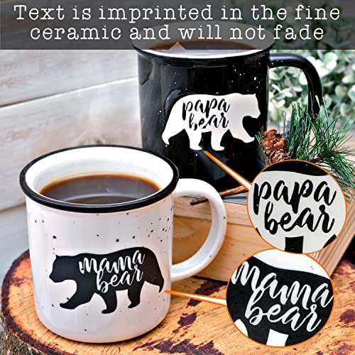 Mama Bear Papa Bear Mug Set of 2, 11 Ounce Mom and Dad Couple Mug Gift - Image 4