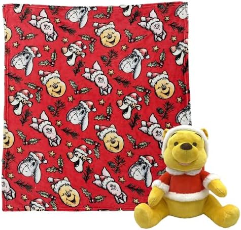 Northwest Character Hugger Pillow & Silk Touch Throw Blanket Set, 40" x 50", Winnie The Pooh Festive Friends by Northwest