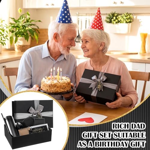 AmazingSpark 12 Pcs Men Gift Basket Tumbler Wallet Hat,Retro Gift Box - Image 4